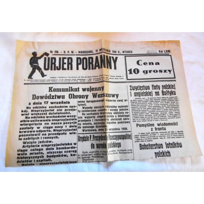 Pr. zb.  KURJER PORANNY -19 WRZEŚNIA 1939 R