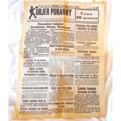 Pr. zb.  KURJER PORANNY -19 WRZEŚNIA 1939 R