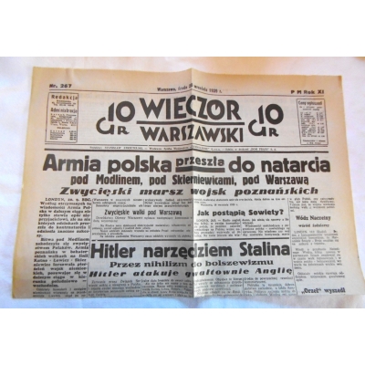 Pr. zb.  WIECZÓR WARSZAWSKI - 20 września 1939 R.