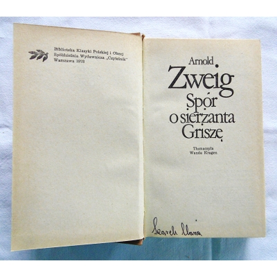 Zweig A. SPÓR O SIERŻANTA GRISZĘ