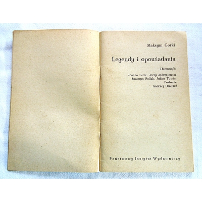 Gorki M. LEGENDY I OPOWIADANIA  293/8