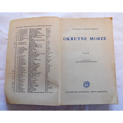 Monsarrat N.m OKRUTNE MORZE Tom 2  293/8