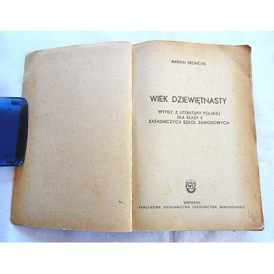 Bronche M. WIEK DZIEWIĘTNASTY  Wypisy z literatury polskiej dla klasy II ZSZ