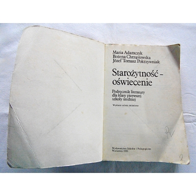 Pr.zb. LITERATURA   STAROŻYTNOŚĆ - OŚWIECENIE  Podręcznik ...