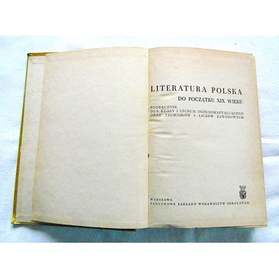 Pr.zb. LITERATURA POLSKA DO POCZĄTKU XIX WIEKU  Podręcznik...