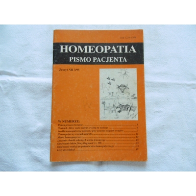 Pr.zb.  HOMEOPATIA  PISMO PACJENTA  Zeszyt nr 3/95