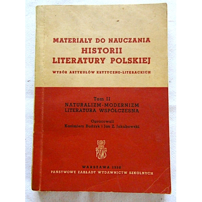 Pr.zb. MATERIAŁY DO NAUCZANIA  HISTORII LITERATURA POLSKIEJ  Tom II