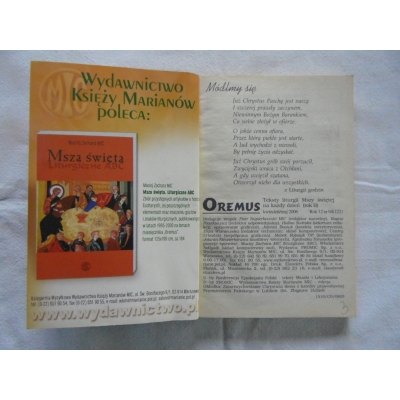 Pr.zb. OREMUS  Teksty liturgii Mszy świętej  nr 04(122)