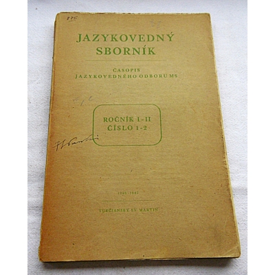 Pr.zb.JAZYKOVEDNY SBORNIK Ćasopis jazykovedneho odboru  ms