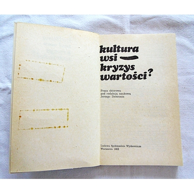 Pr.zb. KULTURA WSI--KRYZYS WARTOŚCI?