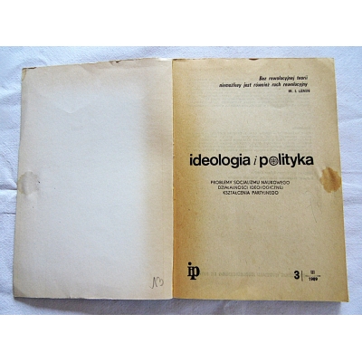 Pr.zb IDEOLOGIA I POLITYKA Nr 3/89