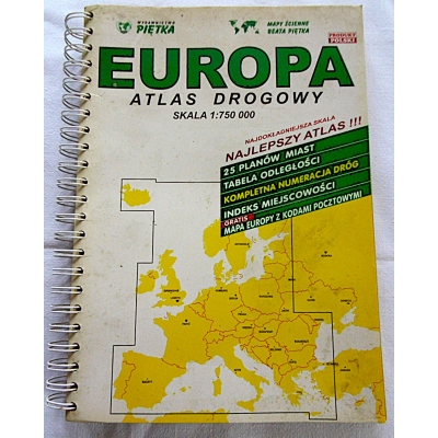 Piętka B.  EUROPA  Atlas drogowy  Skala 1:750 000