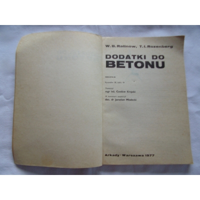 Ratinow W.B. DODATKI DO BETONU  206/9