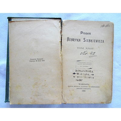 Sienkiewicz H. PISMA HENRYKA SIENKIEWICZA  TOM XXIII