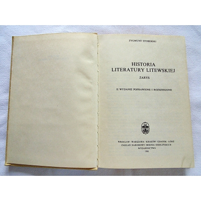 Stoberski Z. HISTORIA LITERATURY LITEWSKIEJ