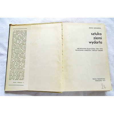 Sadurska A. SZTUKA ZIEMI WYDARTA  Archeologia klasyczna 1945-1970