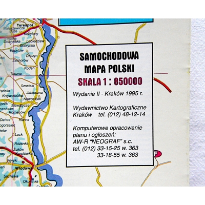 Pr.zb.  SAMOCHODOWA MAPA POLSKI  HELIUS  Skala 1:650000