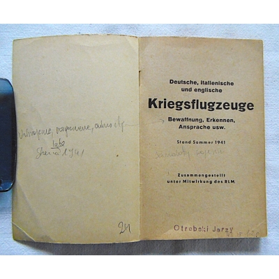 Pr.zb.  KRIEGSFLUGZEUGE  Bewaffnung, Erkennen, Ansprache usw.