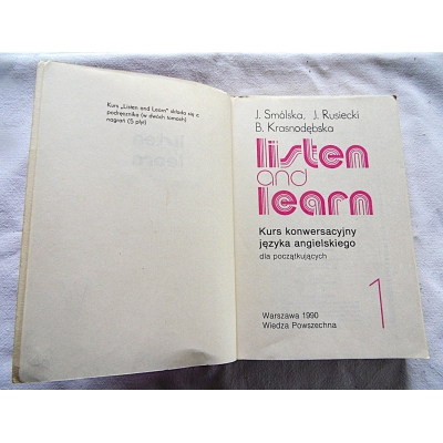 Pr.zb.  LISTEN and LEARN 1 Kurs konwersacyjny języka angielskiego ...