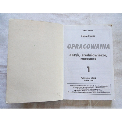 Stopka D. OPRACOWANIA  antyk, średniowiecze, renesans  361/15