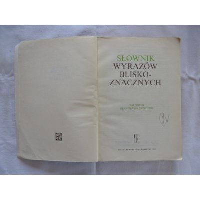 Pr.zb. SŁOWNIK WYRAZÓW BLISKOZNACZNYCH