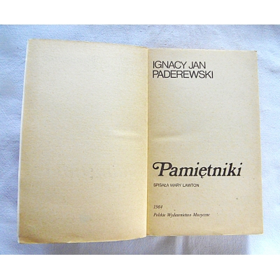 Paderewski I.J.  PAMIĘTNIKI  391/13