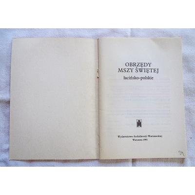 Pr.zb. OBRZĘDY MSZY ŚWIĘTEJ ŁACIŃSKO-POLSKIE
