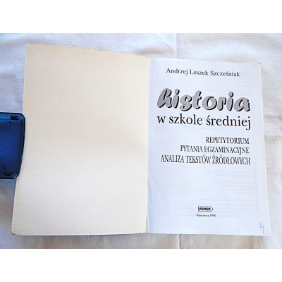 Szcześniak A.L.  HISTORIA w szkole średniej