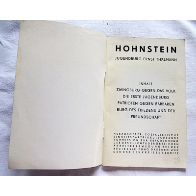 Pr.zb. HOHNSTEIN Jugendburg Ernst Thalmann  26/13