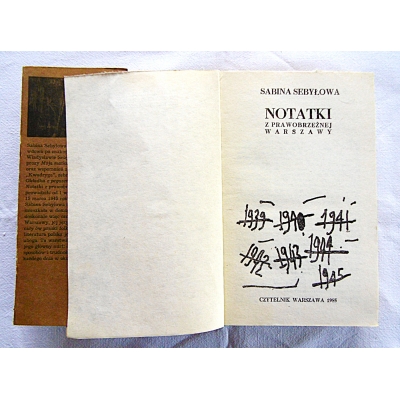 Sebyłowa S.NOTATKI Z PRAWOBRZEŻNEJ WARSZAWY
