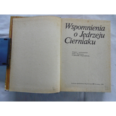 Pr.zb. WSPOMNIENIA O JĘDRZEJU CIERNIAKU  1/13
