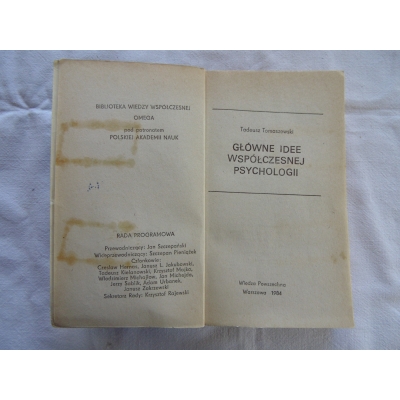 Tomaszewski T. GŁÓWNE IDEE WSPÓŁCZESNEJ PSYCHOLOGII  92/11