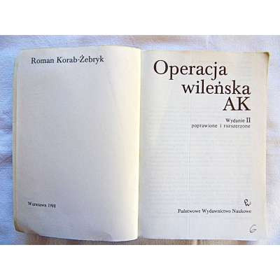 Korab-Żebryk R. OPERACJA  WILEŃSKA  AK