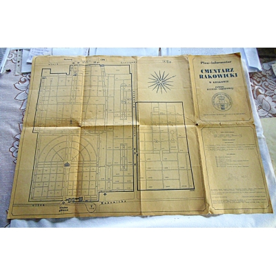 Pr.zb. CMENTARZ RAKOWICKI W KRAKOWIE  Plan-informator  1982r