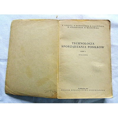 Pr.zb. TECHNOLOGIA SPORZĄDZANIA POSIŁKÓW  Część I