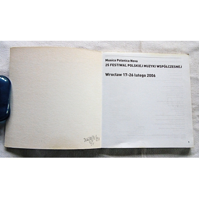Pr.zb.MUSICA POLONICA NOVA  25 Festiwal Polskiej Muzyki Współczesnej..
