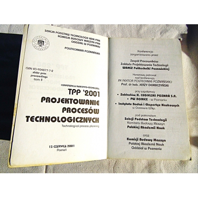 Pr.zb. PROJEKTOWANIE PROCESÓW TECHNOLOGICZNYCH  tom II