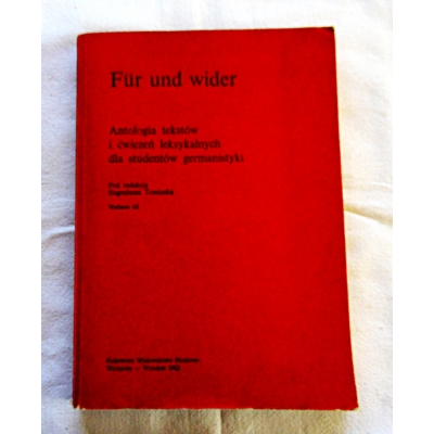 Pr.zb. FUR UND WIDER Antologia tekstów i ćwiczeń leksykalnych dla ...