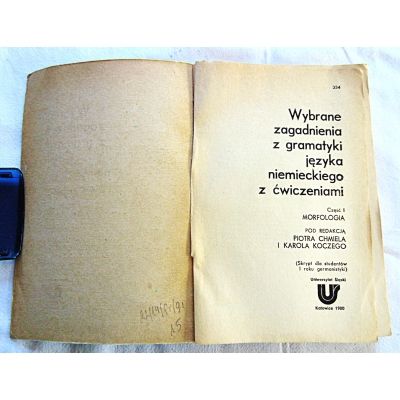 Pr.zb. WYBRANE ZAGADNIENIA z GRAMATYKI JĘZYKA NIEMIECKIEGO z ...  Cz. I