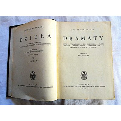 Słowacki J. DZIEŁA  Tom VIII  DRAMATY