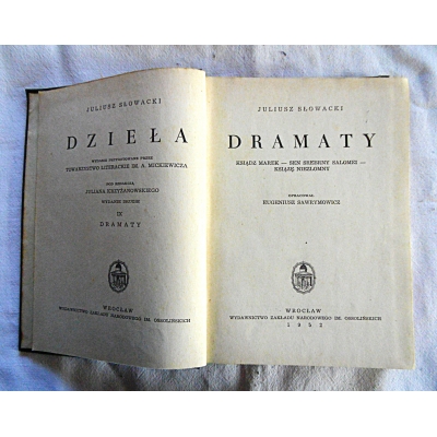 Słowacki J.  DZIEŁA  Tom IX  DRAMATY