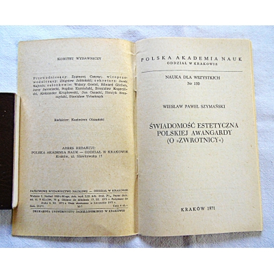 Szymański W.P. ŚWIADOMOŚĆ ESTETYCZNA POLSKIEJ AWANGARDY (O 