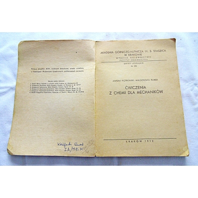 Piotrowski A. ĆWICZENIA Z CHEMII DLA MECHANIKÓW