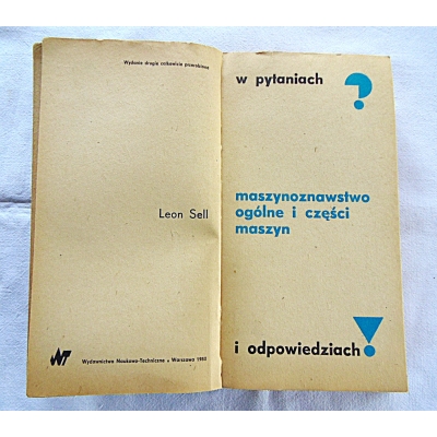 Sell L. MASZYNOZNAWSTWO OGÓLNE I CZĘŚCI MASZYN ...