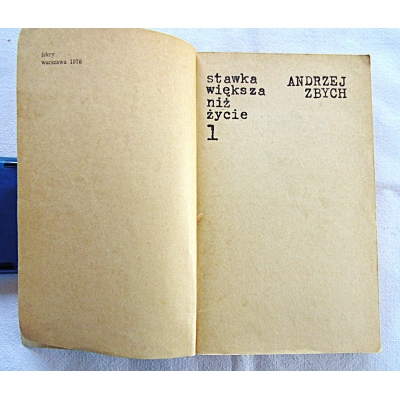 Zbych A. STAWKA WIĘKSZA NIŻ ŻYCIE  Tom I,II  163/8