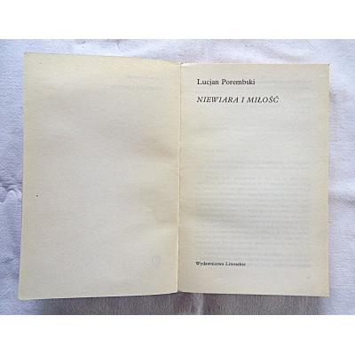 Porembski L. NIEWIARA I MIŁOŚĆ  4/10