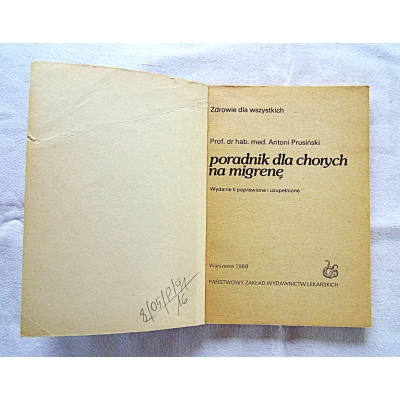Prusiński A. PORADNIK DLA CHORYCH NA MIGRENĘ  8/05