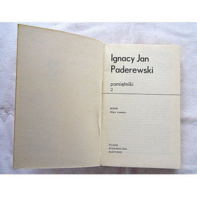 Paderewski I.J. PAMIĘTNIKI 2   7/6