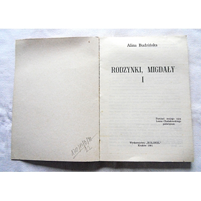 Budzińska A.  RODZYNKI, MIGDAŁY  Część I   170/13