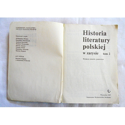Pr.zb. HISTORIA LITERATURY POLSKIEJ w zarysie  T.2  149/11
